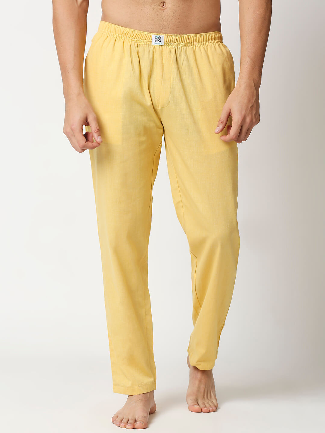 Manaca Men's Pyajama Plain - Yellow