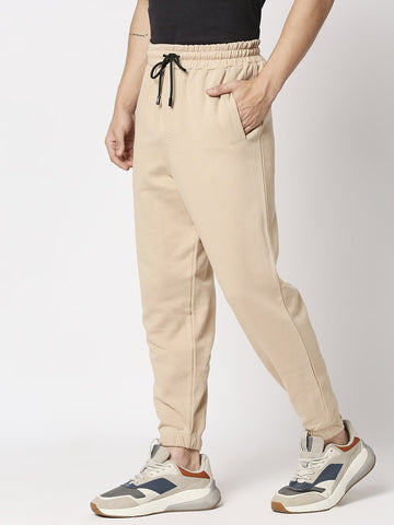 Relaxed Fit Casual Joggers - Cream