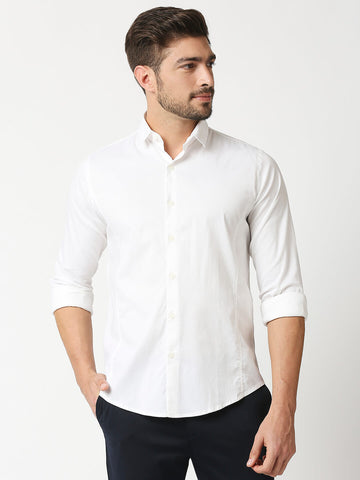 The Manaca Men Plain Shirt - White