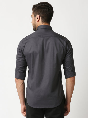 The Manaca Men Plain Shirt - Dark Grey