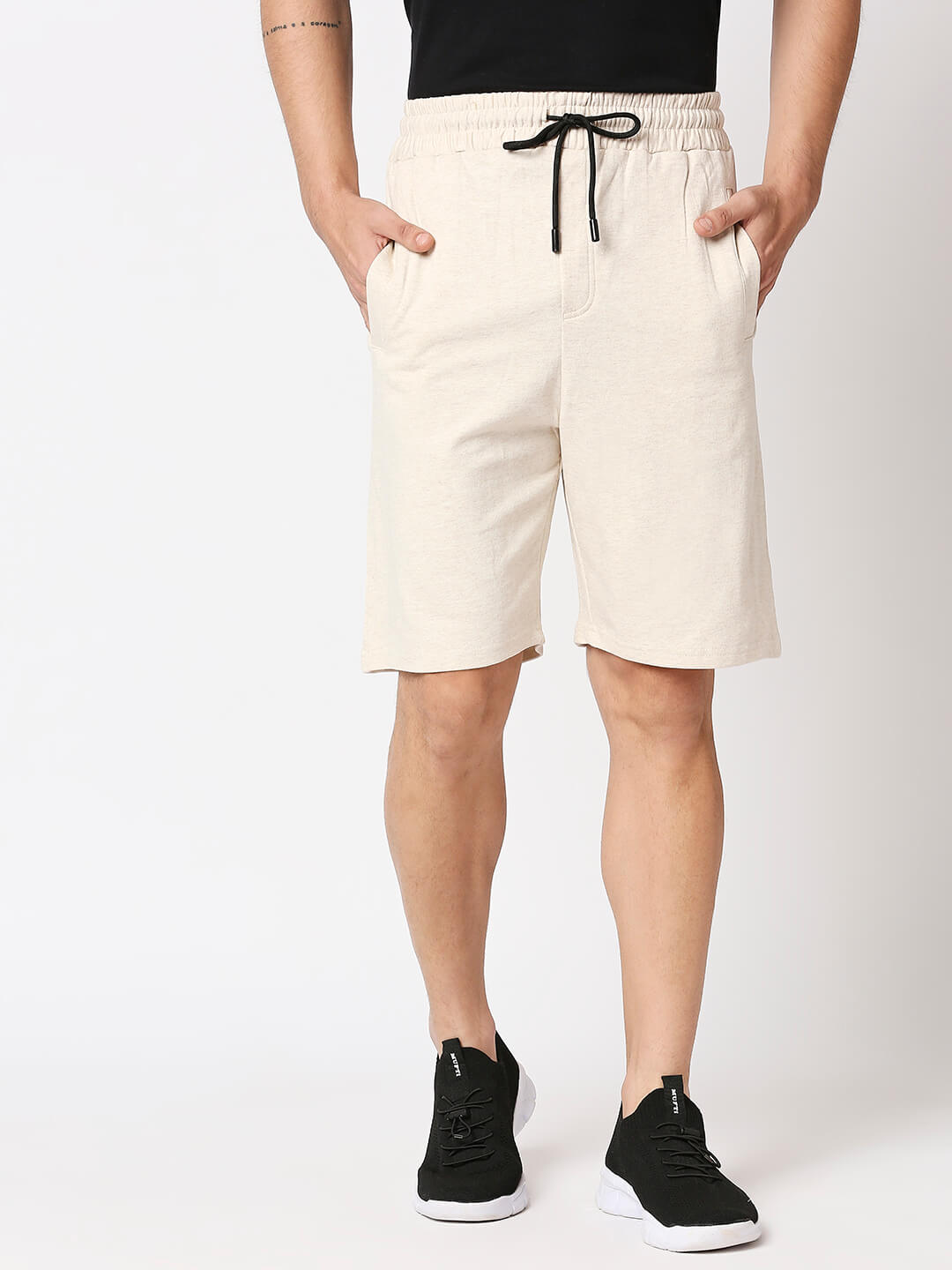 Relax Fit  Casual Shorts - Cream