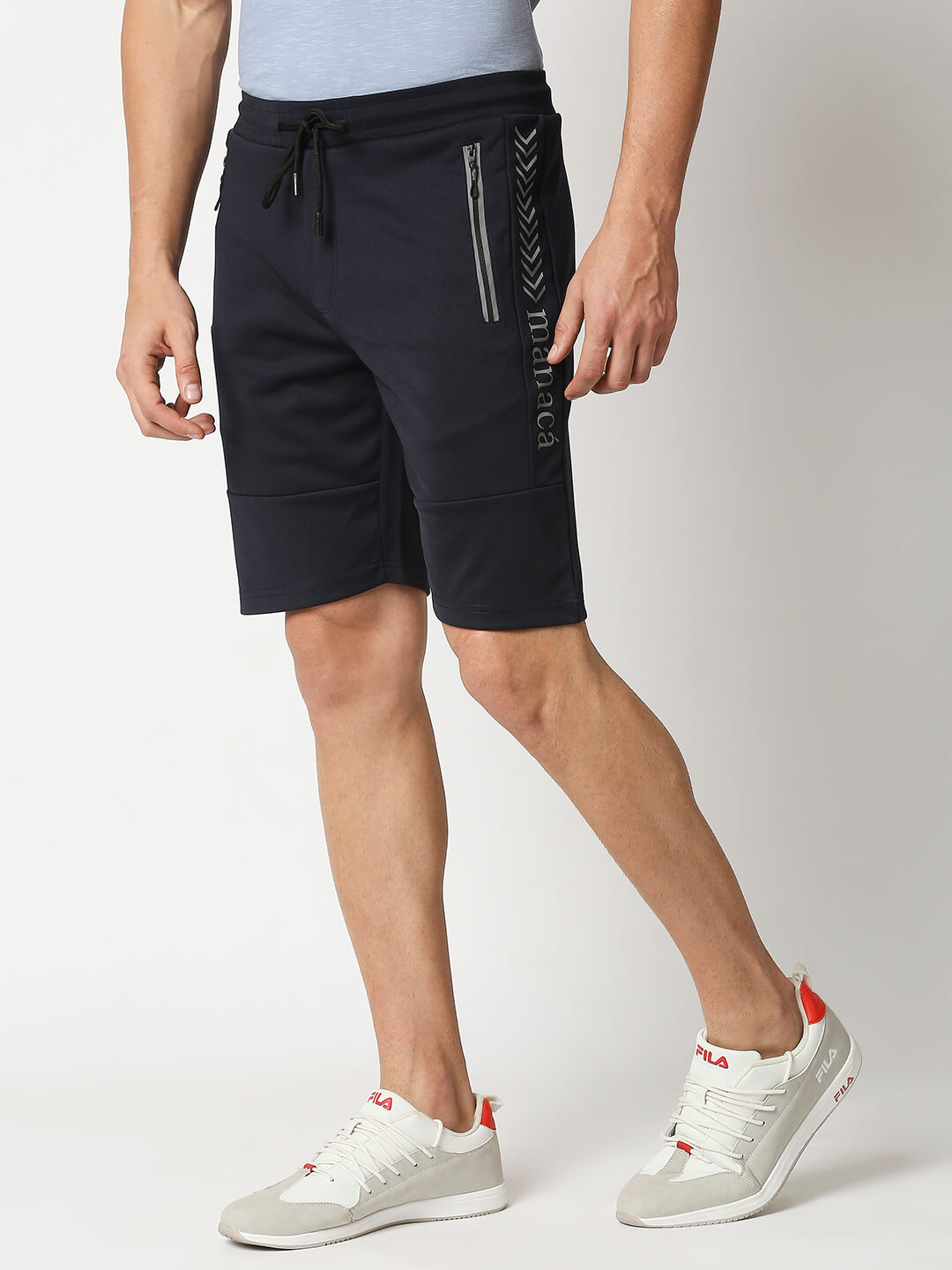 Polly Cotton Casual Shorts with Arrow - Navy