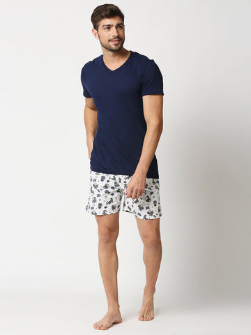 The Manaca Men V- neck T-shirt - Navy