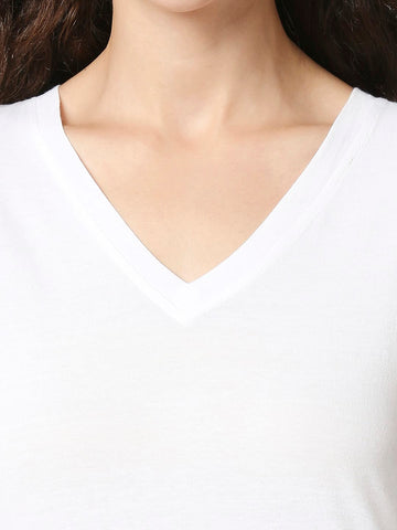 The Manaca Vintage V- neck T-shirt- White