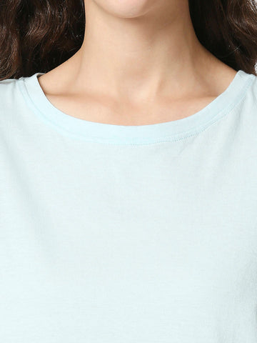 The Manaca Crop Boxy Top - Sky Blue