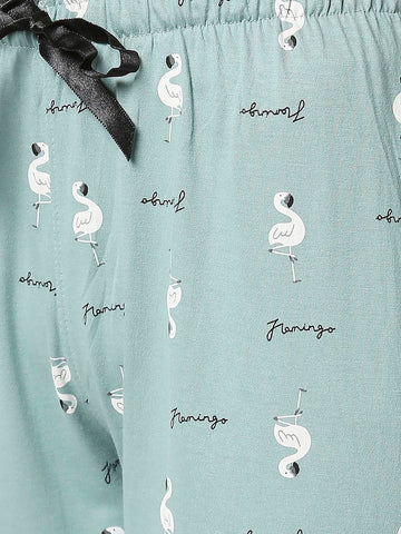 The Manaca Front Open Set Nightwear - Green