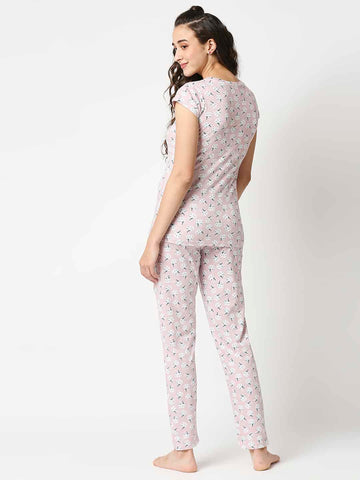 The Manaca Mother Round Neck Set Nightwear - Peach