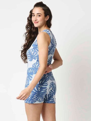 The Manaca Tank Top Short Set Nightwear - Blue