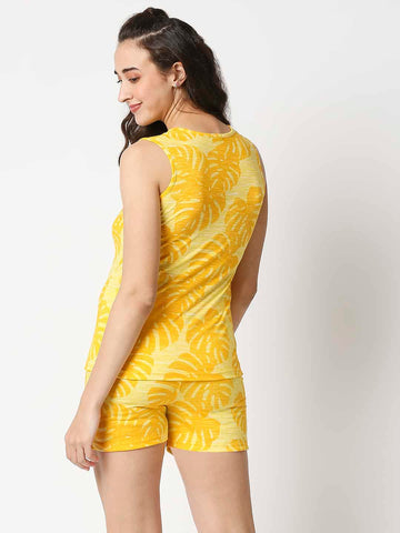 The Manaca Tank Top Short Set Nightwear - Yellow