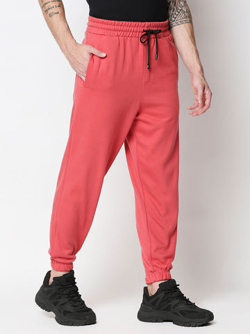Relaxed Fit Casual Joggers - Red