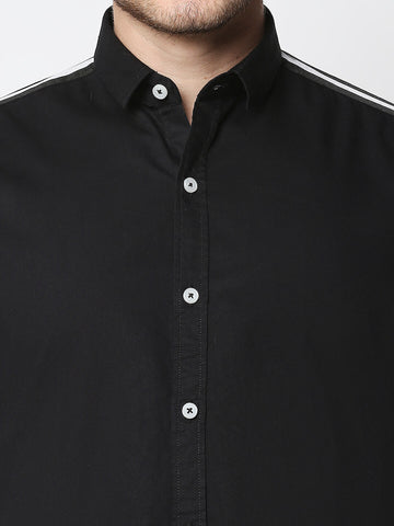 The Manaca Men Partywear Shirt- Black & White Stripe